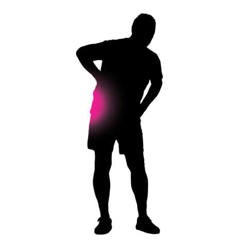 Person standing with SI joint pain