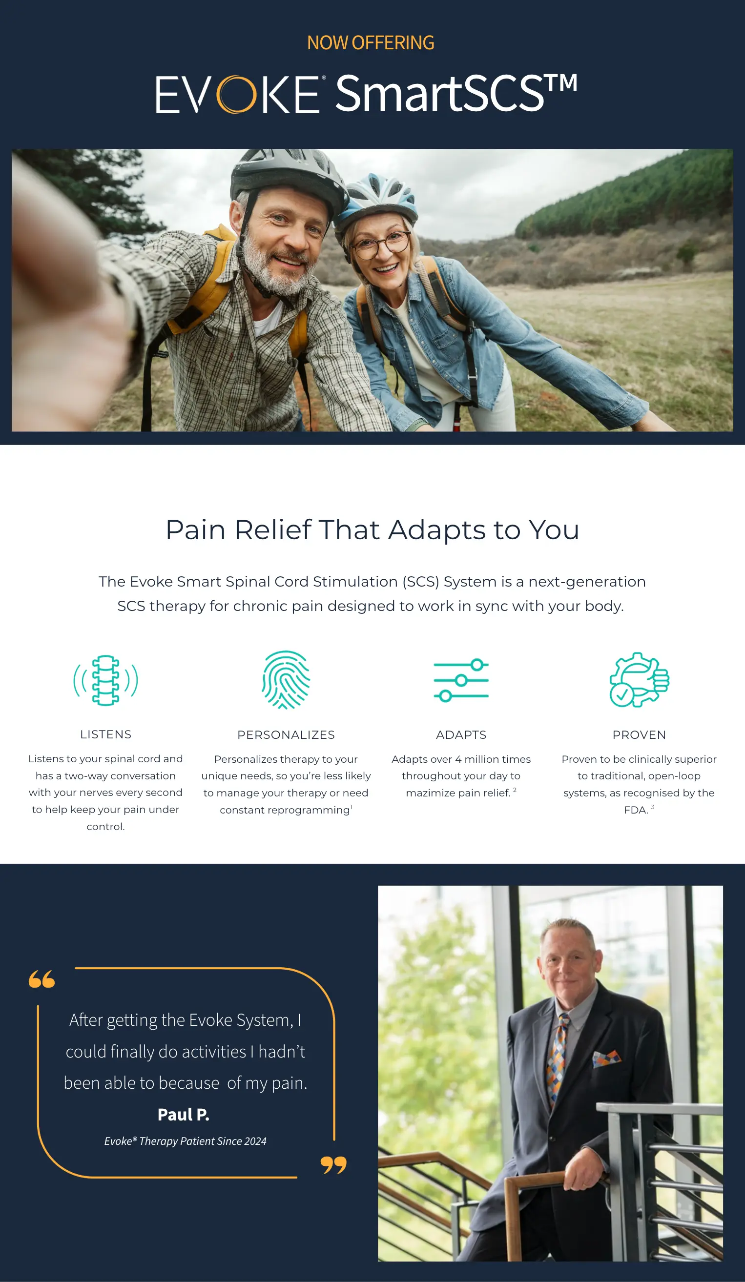 Evoke SmartSCS patient education from Saluda Medical: pain relief that adapts to you